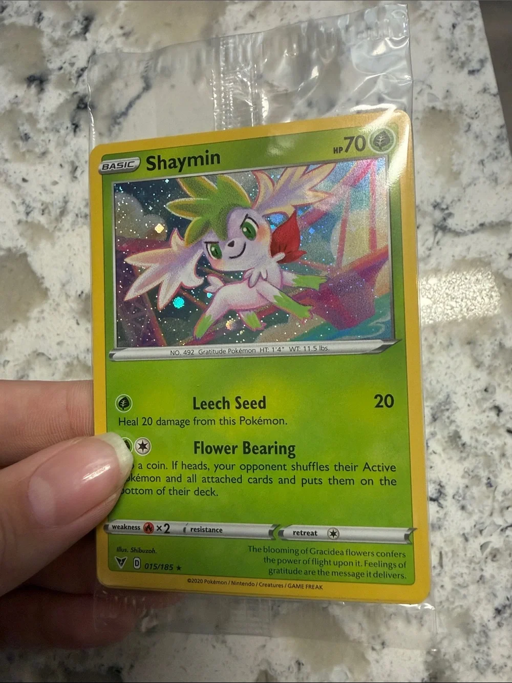 Pokemon TCG Shaymin 015/185 Promos Cosmos Holo Rare Card 2020 Sealed